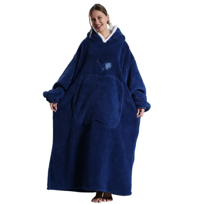 Oversized Wearable Blanket Hoodie – Cozy Fleece Hooded Sweatshirt with Pocket, Unisex Lounge & Sleepwear