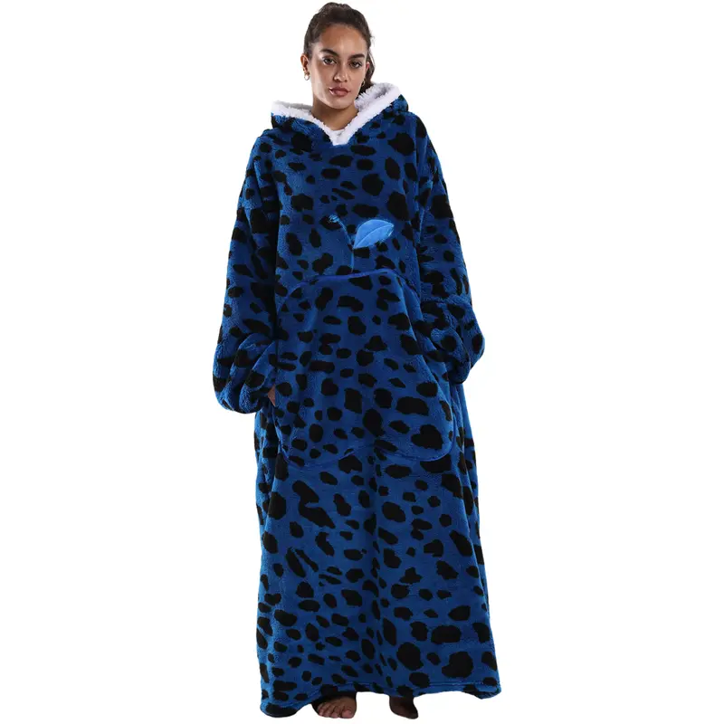 Oversized Wearable Blanket Hoodie – Cozy Fleece Hooded Sweatshirt with Pocket, Unisex Lounge & Sleepwear