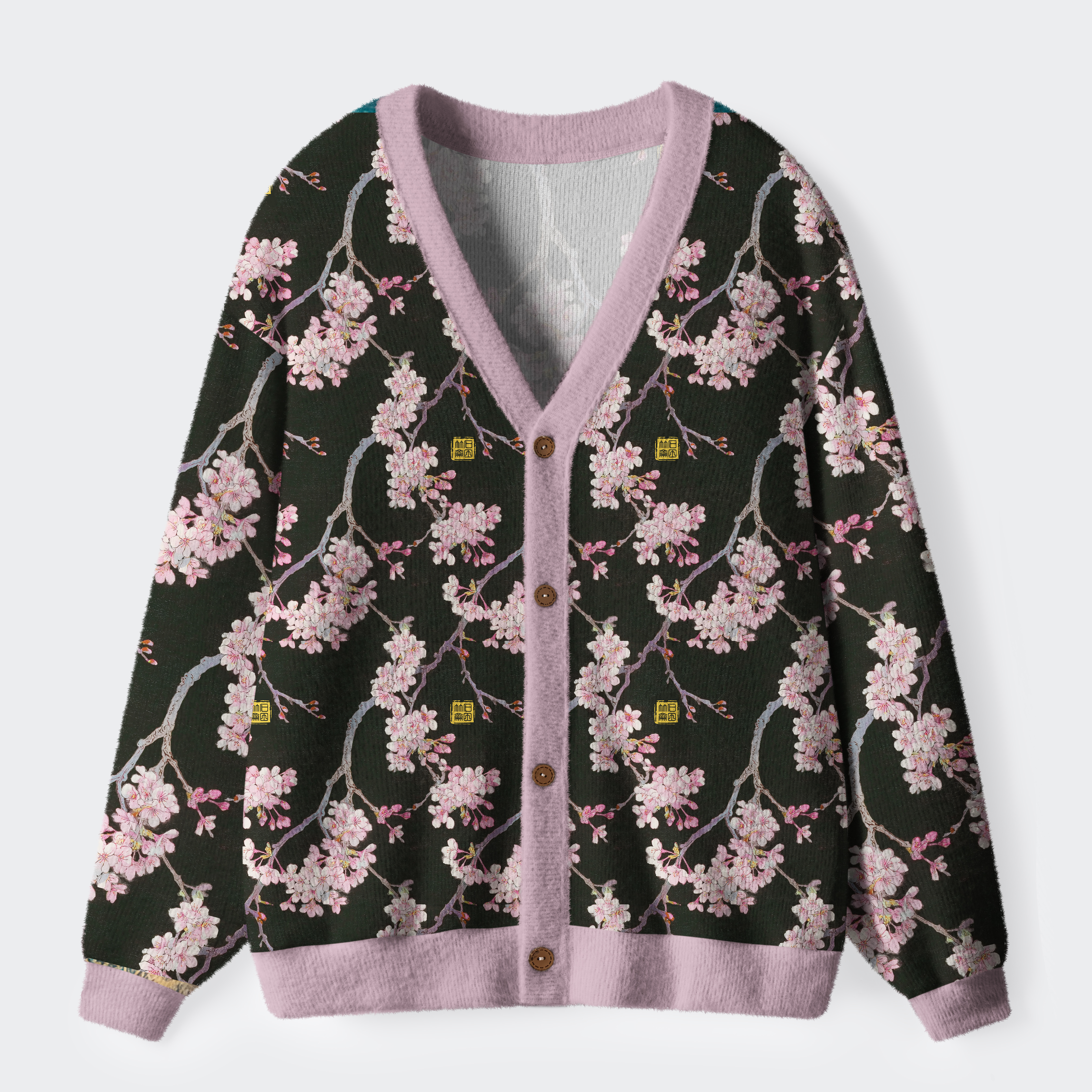 Tokyo-Tiger Whispers Of The Sakura Breeze Ugly Cardigan Sweater