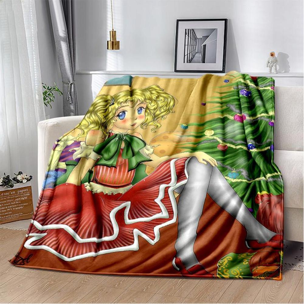 Soft Funny Throw Blanket Candy Candy Girl Cartoon Anime Plush Flannel Blanket For Living Room Bedroom Sofa Kid'S Gift