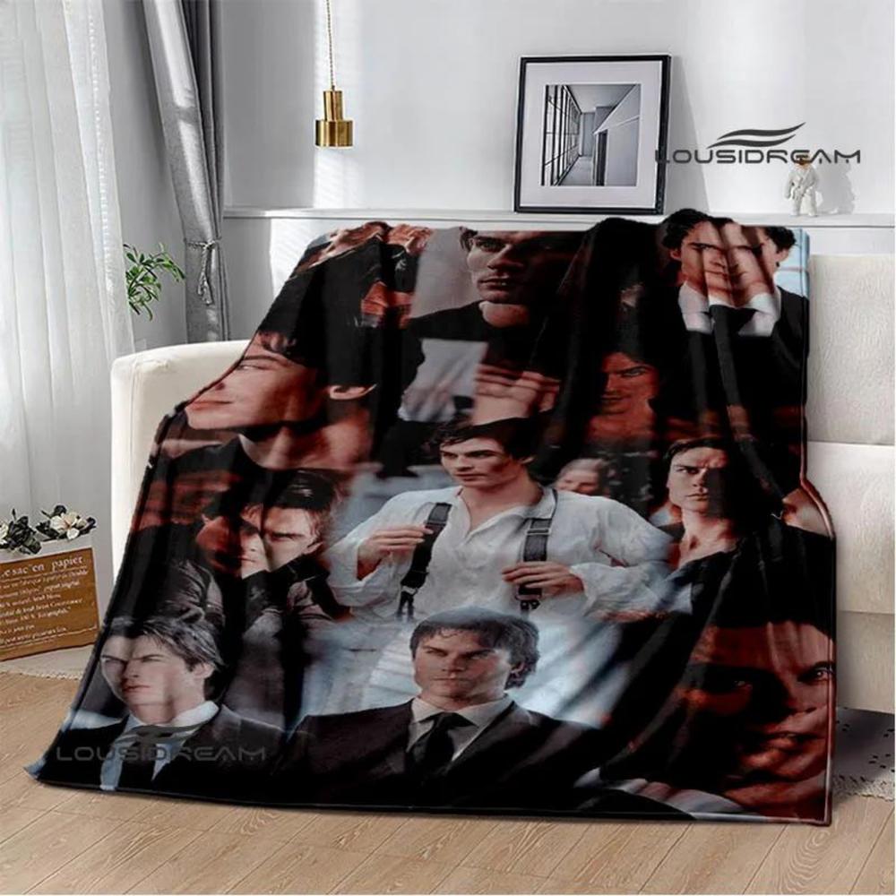 Soft Funny Throw Blanket The Vampire Diaries Damon Salvatore Printed Blanket Warm Flannel Blankets And Comfortable Blanket Bed Linings Birthday Gift