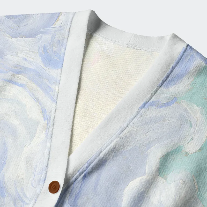 Tokyo-Tiger Black Cat In The Wheat Field Ugly Cardigan Sweater