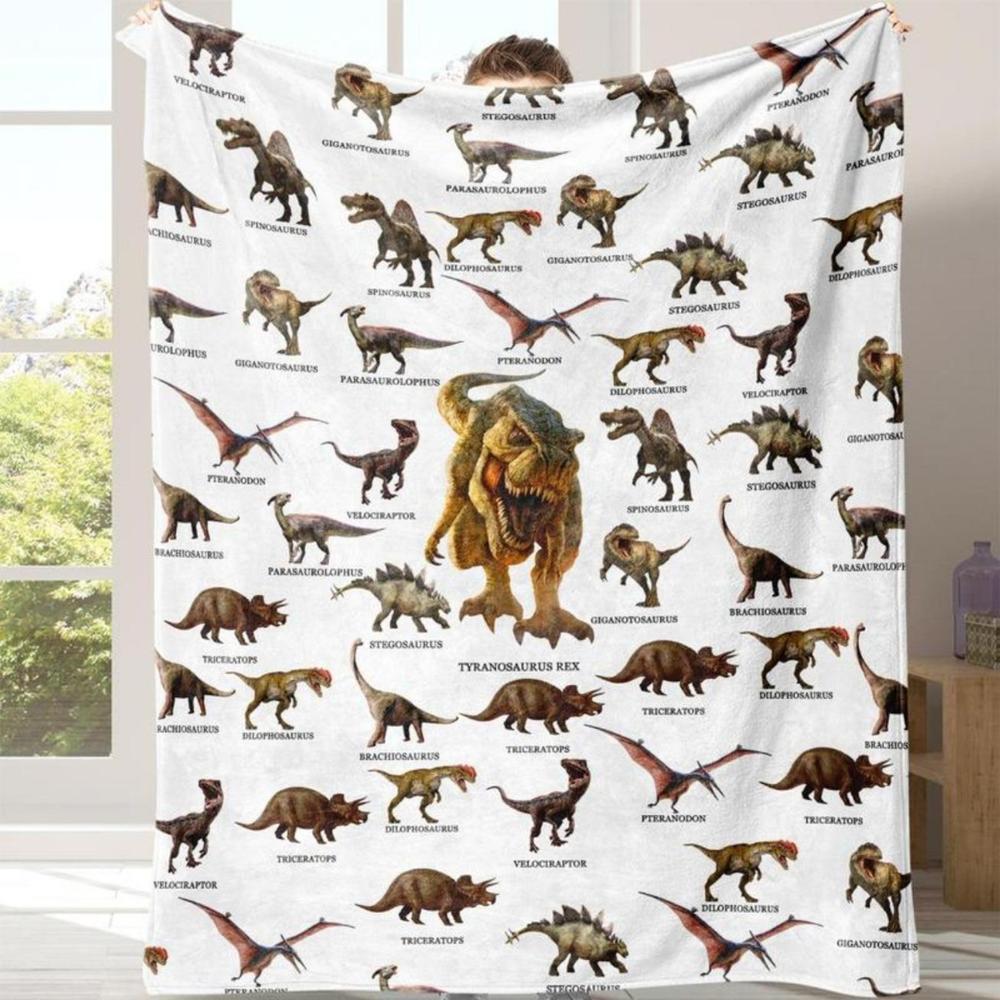 Soft Funny Throw Blanket Dinosaur Print Cozy Blanket,1 Count Comfortab