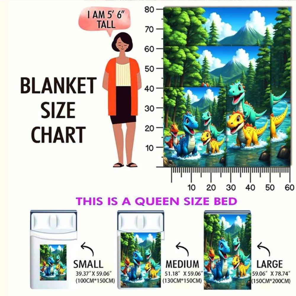 Soft Funny Throw Blanket Dinosaur Pattern Blanket Soft Comfortable Warm Throw,Air-conditioned Room Blanket,Warm Nap Blanket For Home Office Travel Camping