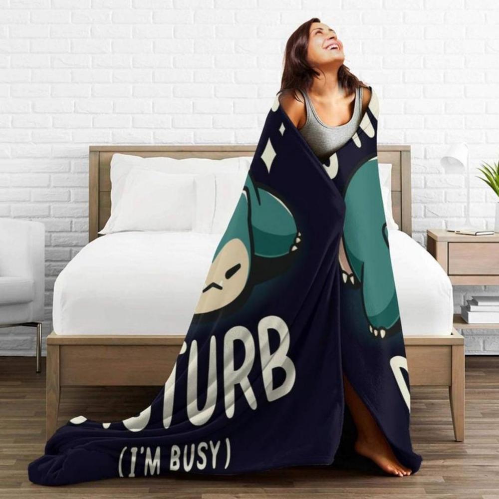 Soft Funny Throw Blanket Snorlax Cartoon,Super Cozy Flannel Fleece Picnic Blanket For Boys Girls Adults,Warm Plush Blankets For Couch Sofa Bed Living Room