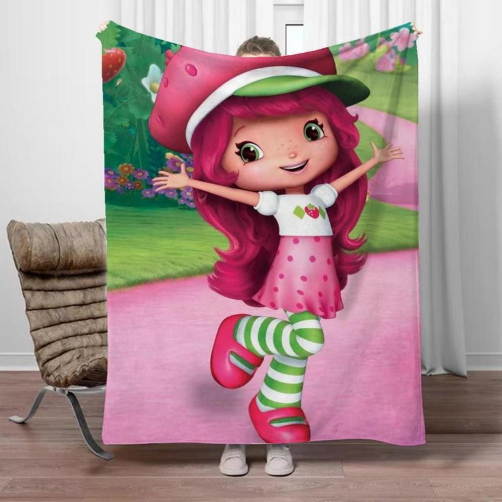 Soft Funny Throw Blanket Strawberry Shortcake Microfiber Blanket King Size Designer For Sofa Luxury Home Interior Blankets For Adults Knee