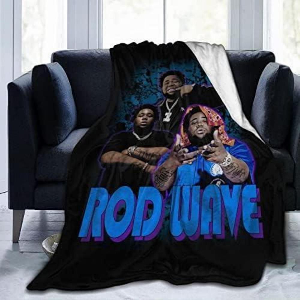Soft Funny Throw Blanket Rod Wave Flannel American Blankets Lightweight Warm Blanket Plush Air Conditioned For Teen Couch Bed Sofa Living Room Chair