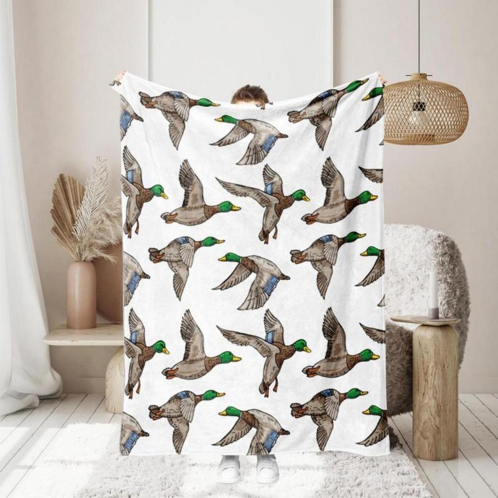 Soft Funny Throw Blanket Cartoon Duck Pattern Blanket Comfortable Warm Throw,Air-conditioned Room,Warm Nap For Home Office Travel Camping