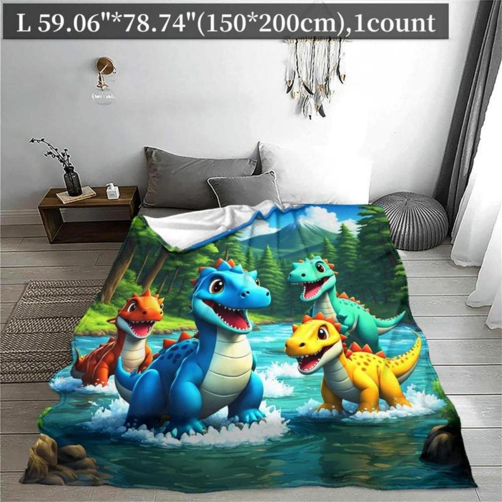 Soft Funny Throw Blanket Dinosaur Pattern Blanket Soft Comfortable Warm Throw,Air-conditioned Room Blanket,Warm Nap Blanket For Home Office Travel Camping