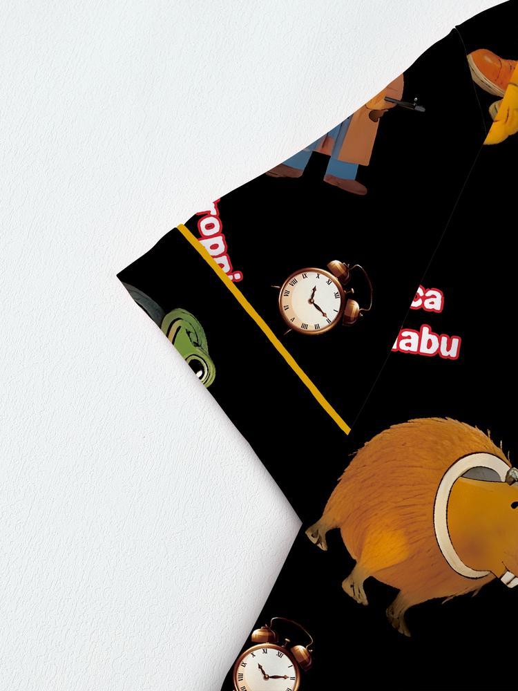 brain rot Teen Boys' Sleepwear Set, Fun Game Night, Role-Playing Party Wear, Cartoon Pattern Home Clothes, Cartoon Print Pajama, birthday&Christmas gifts,