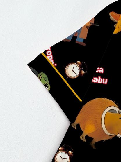 brain rot Teen Boys' Sleepwear Set, Fun Game Night, Role-Playing Party Wear, Cartoon Pattern Home Clothes, Cartoon Print Pajama, birthday&Christmas gifts,