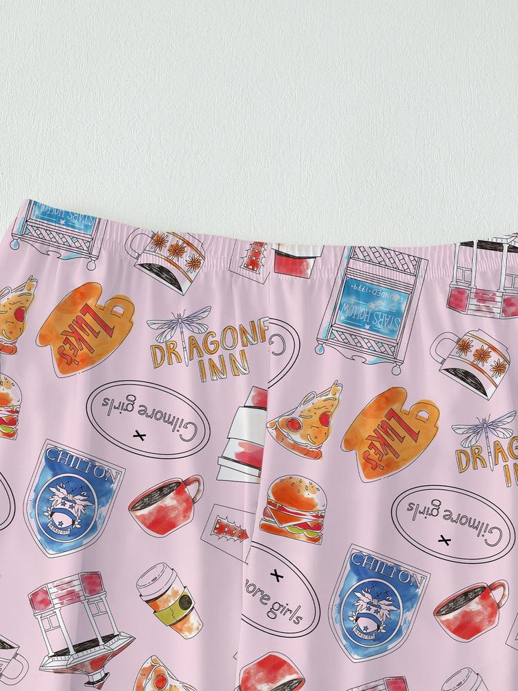 Autumn Winter Women's Pajamas Set, Gilmore Girls Comfortable Sleepwear, Cute Elegant Long Sleeve Pants Two-Piece