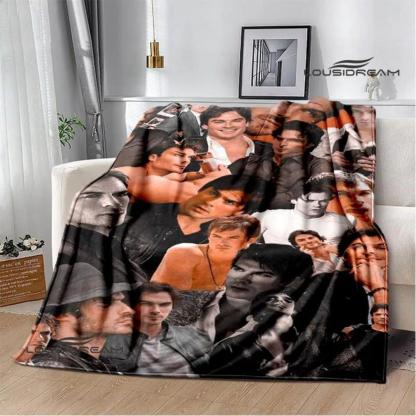Soft Funny Throw Blanket The Vampire Diaries Damon Salvatore Printed Blanket Warm Flannel Blankets And Comfortable Blanket Bed Linings Birthday Gift
