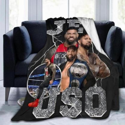 Soft Funny Throw Blanket Jey Wresting USO Flannel Novelty Blanket,Luxury Fleece For Couch Bed Sofa Sleeping,Men Lightweight Warm Plush Air Condition Blankets