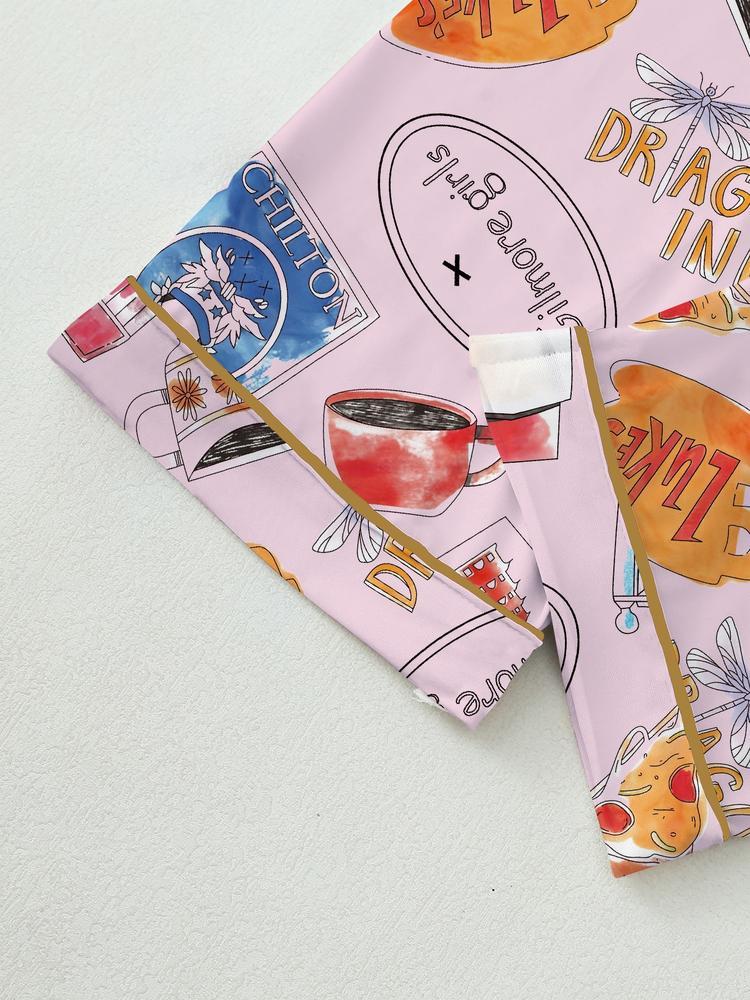 Autumn Winter Women's Pajamas Set, Gilmore Girls Comfortable Sleepwear, Cute Elegant Long Sleeve Pants Two-Piece