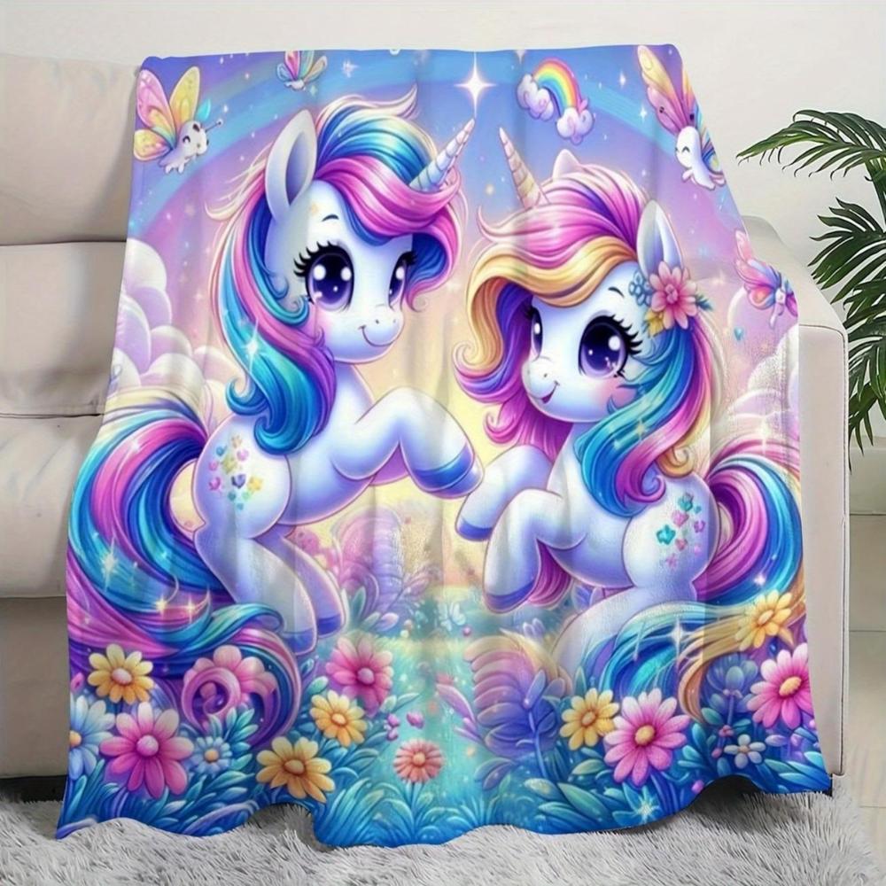 Soft Funny Throw Blanket Cozy Unicorn Flannel ,Warm,and Versatile For Couch,Bed,Office,or Travel Perfect Gift For All Seasons