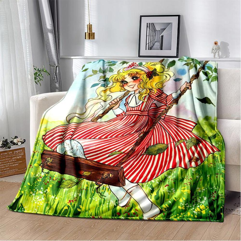 Soft Funny Throw Blanket Candy Candy Girl Cartoon Anime Plush Flannel Blanket For Living Room Bedroom Sofa Kid'S Gift