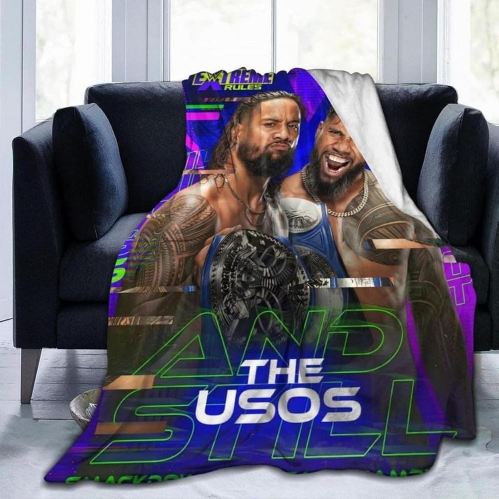 Soft Funny Throw Blanket Jey Wresting USO Flannel Novelty Blanket,Luxury Fleece For Couch Bed Sofa Sleeping,Men Lightweight Warm Plush Air Condition Blankets