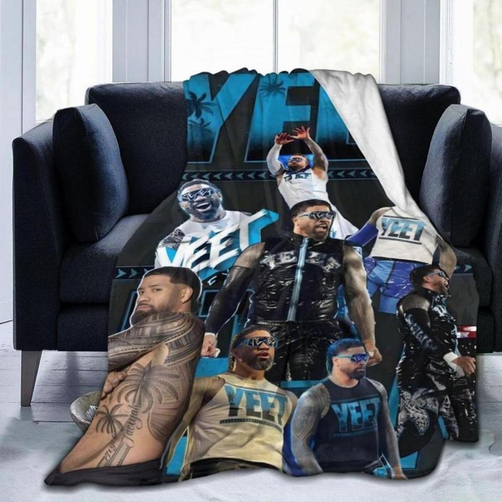 Soft Funny Throw Blanket Jey Wresting USO Flannel Novelty Blanket,Luxury Fleece For Couch Bed Sofa Sleeping,Men Lightweight Warm Plush Air Condition Blankets