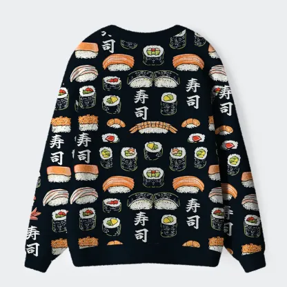 Tokyo-Tiger Delicious Sushi Ugly Cardigan Sweater