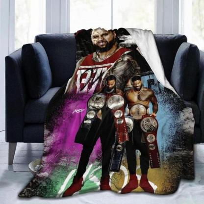 Soft Funny Throw Blanket Jey Wresting USO Flannel Novelty Blanket,Luxury Fleece For Couch Bed Sofa Sleeping,Men Lightweight Warm Plush Air Condition Blankets