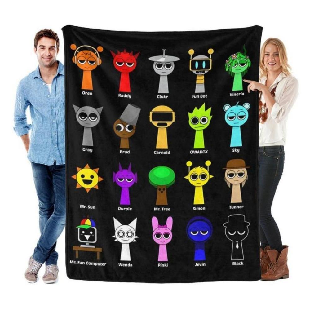 Soft Funny Throw Blanket Incredibox Sprunki Printed Flannel Blanket - 