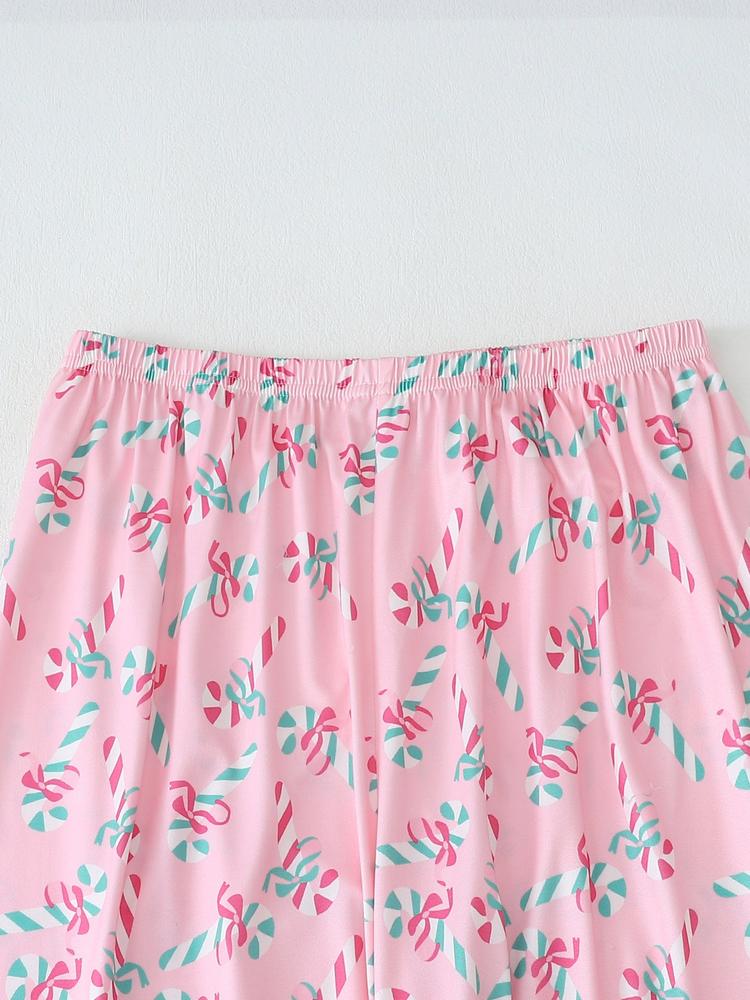 Women's Christmas Pajama Set, Elegant Long Sleeve Top & Pants, Comfortable Home Wear, Fall Winter, Gift Idea