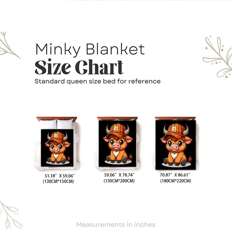 Cute Highland Cow Soft Throw Blanket – Cozy Lightweight Nap Blanket for Home, Office, Travel & Camping