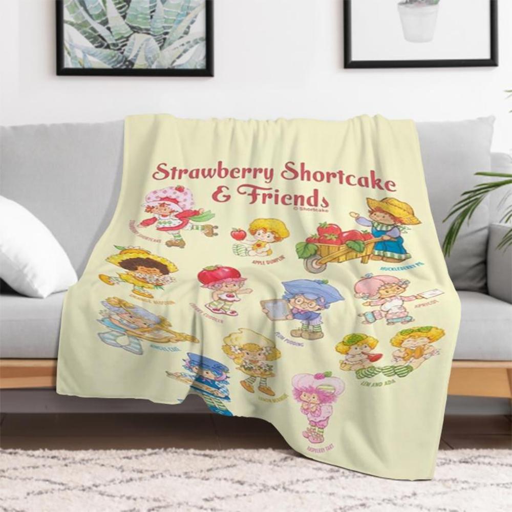 Soft Funny Throw Blanket S-Strawberry Pink Shortcake Throw Camping Chair Picnic Blanket Fluffy Plaid Blankets For Decorative Sofa Portable King Lid Downy