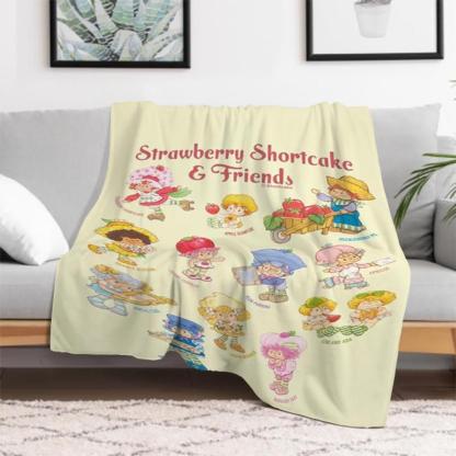 Soft Funny Throw Blanket S-Strawberry Pink Shortcake Throw Camping Chair Picnic Blanket Fluffy Plaid Blankets For Decorative Sofa Portable King Lid Downy