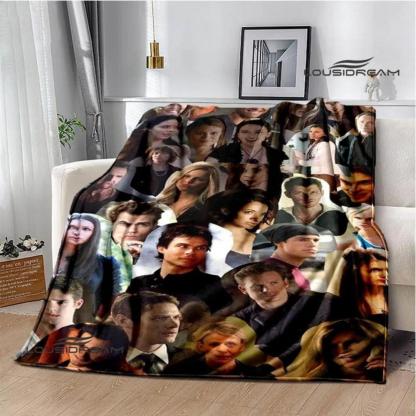 Soft Funny Throw Blanket The Vampire Diaries Damon Salvatore Printed Blanket Warm Flannel Blankets And Comfortable Blanket Bed Linings Birthday Gift