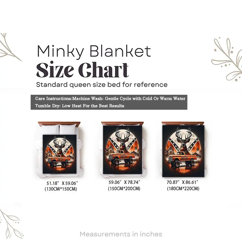 Truck & Deer Pattern Throw Blanket – Soft, Warm & Cozy for Home and Office