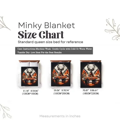 Truck & Deer Pattern Throw Blanket – Soft, Warm & Cozy for Home and Office