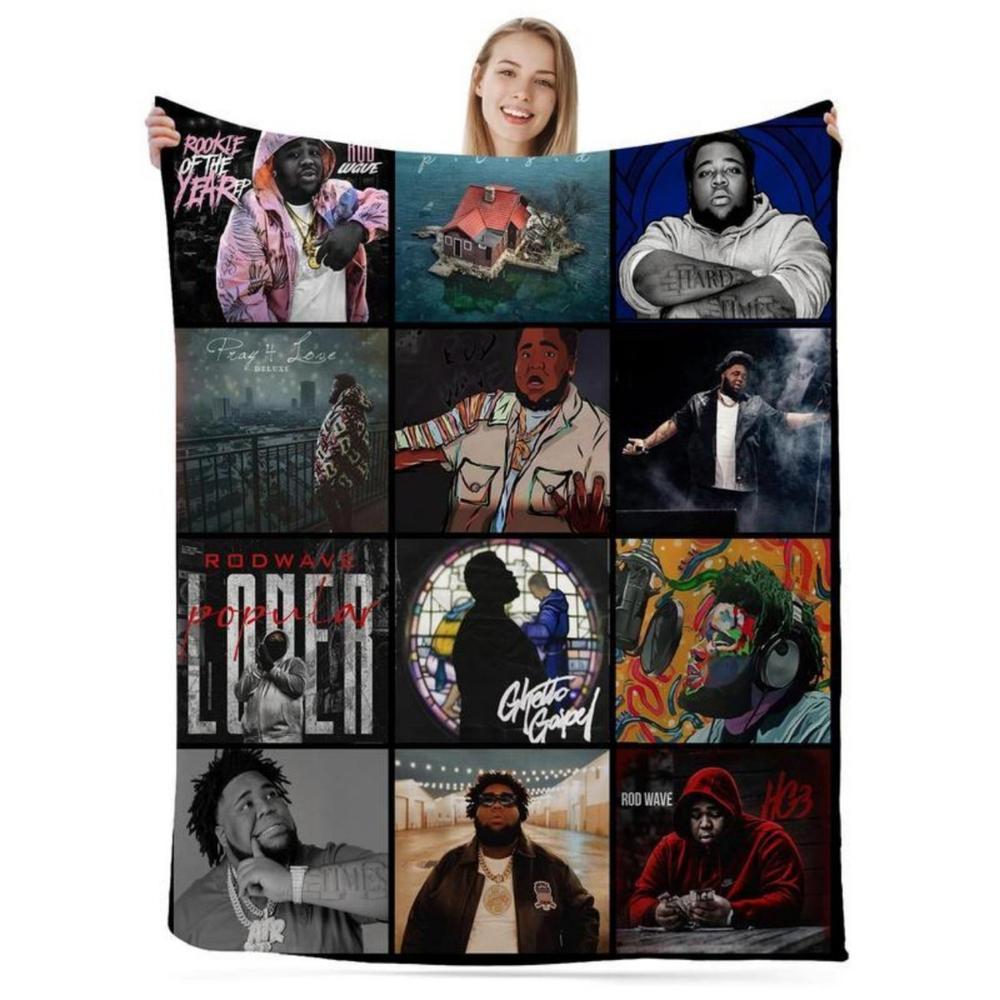 Soft Funny Throw Blanket Rod Wave Flannel American Blankets Lightweight Warm Blanket Plush Air Conditioned For Teen Couch Bed Sofa Living Room Chair