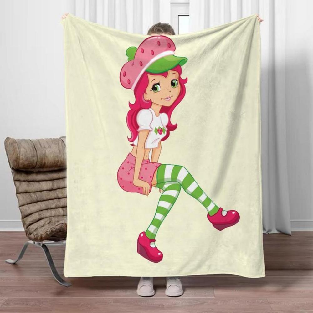 Soft Funny Throw Blanket Strawberry Shortcake Microfiber Blanket King Size Designer For Sofa Luxury Home Interior Blankets For Adults Knee
