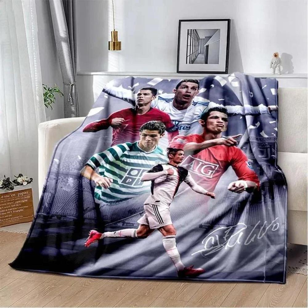 Soft Funny Throw Blanket Print Football Star Cr7 Plush Blanket,Flannel Blanket For Living Room Bedroom Bed Sofa Picnic Cover C-Ristiano Ronaldo Blankets