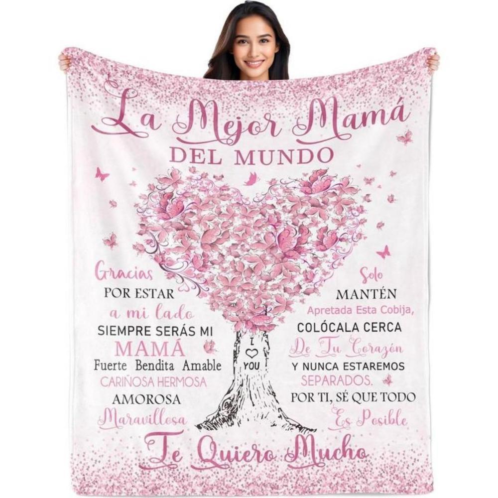 Soft Funny Throw Blanket Regalos Para Mama,Mexican Mom Gifts,Regalos Para Mama En Espa帽ol,Gifts For Mom In Spanish,The Best Mom Gifts Blanket,Mom Birthday Gifts,Mama Gifts,Mom Gifts From Daughters/Son