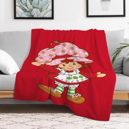 Soft Funny Throw Blanket S-Strawberry Pink Shortcake Throw Camping Chair Picnic Blanket Fluffy Plaid Blankets For Decorative Sofa Portable King Lid Downy