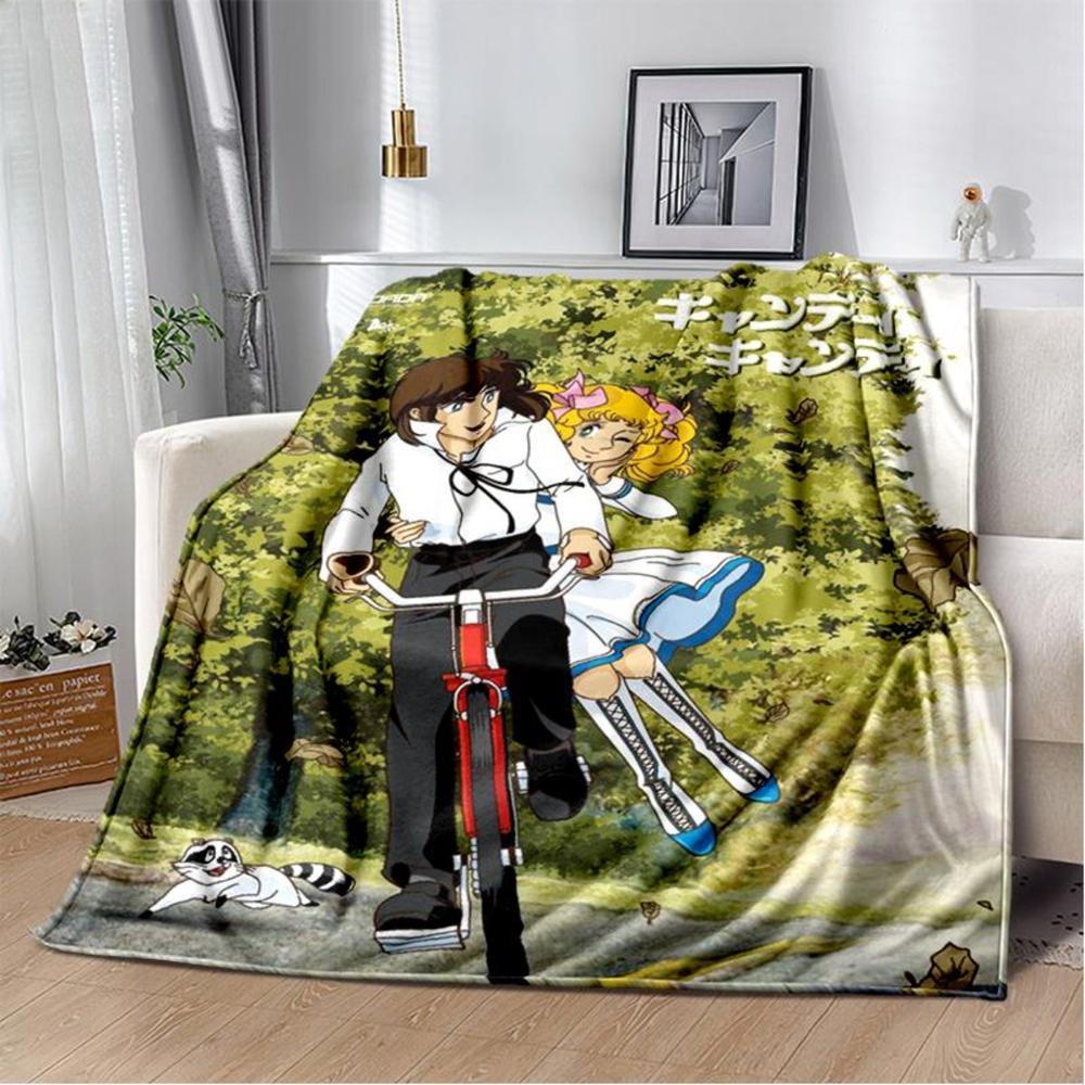 Soft Funny Throw Blanket Candy Candy Girl Cartoon Anime Plush Flannel Blanket For Living Room Bedroom Sofa Kid'S Gift
