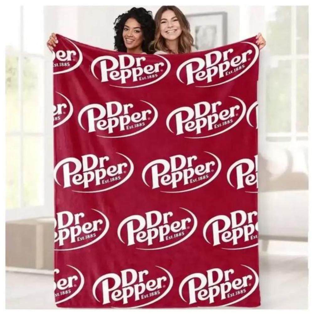 Soft Funny Throw Blanket Flannel Versatile For Sofa,Bed,Office,Camping Cozy Nap Blanket With Dr. Pepper