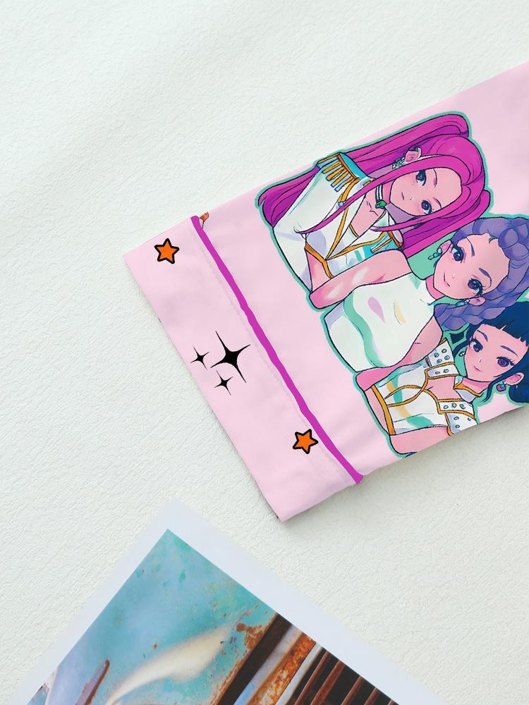 Women's Kpop Demon Hunter Tiger Sleepwear Set, Long Sleeve Button-up Top & Pants, Casual Home Wear, Netflix Fan Gift, Loungewear