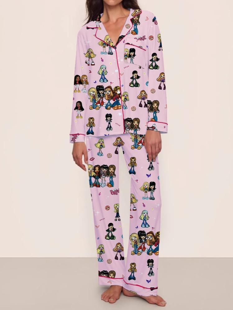 Y2K pajamas,doll pajamas,Autumn Winter Women's Pajamas Set, Cute Elega