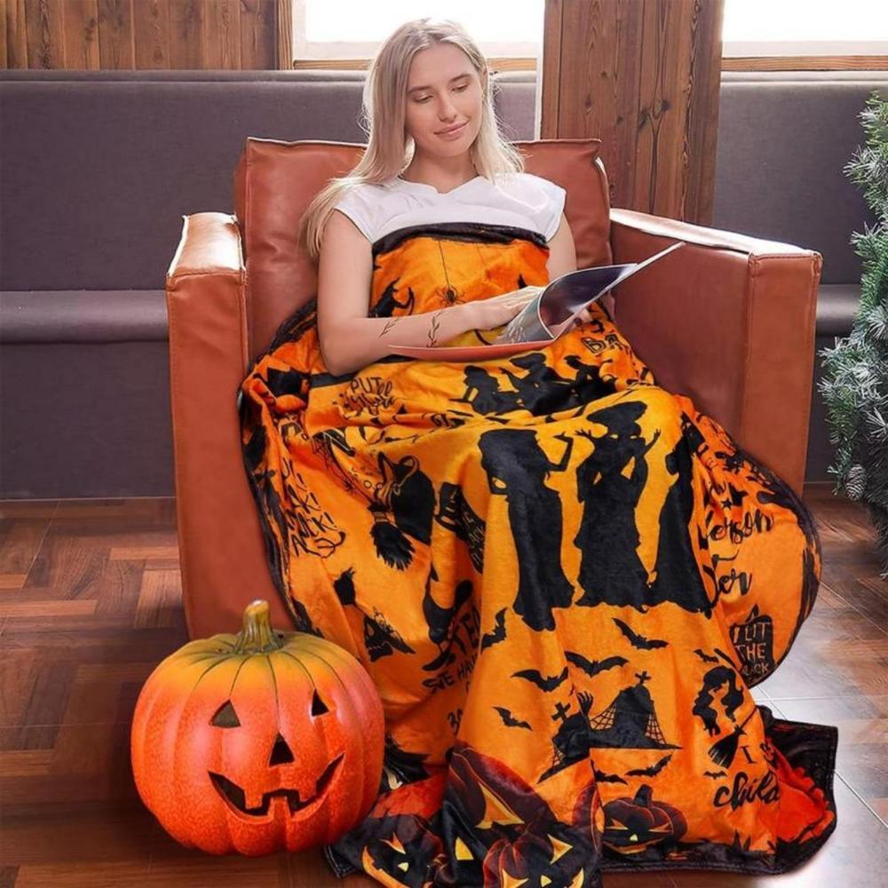 Soft Funny Throw Blanket Movie Witch Blanket Halloween Throw Blankets For Women Witch Flannel Spooky Blankets For Couch Sofa Bed Bedroom Chair Decor Halloween Decorations Blanket Young Adults Men Women Boy Girl Gift