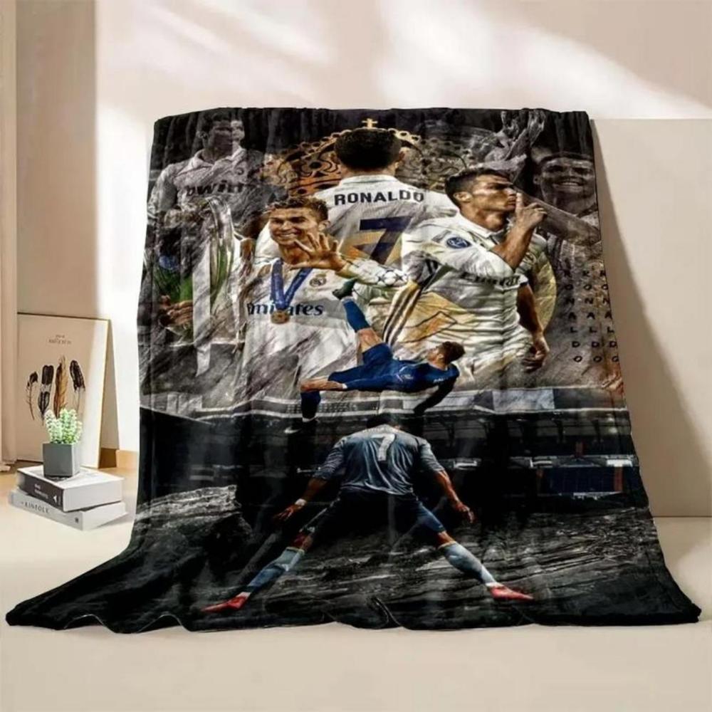 Soft Funny Throw Blanket CR7 Ronaldo Flannel Blanket Fashion Suitable 