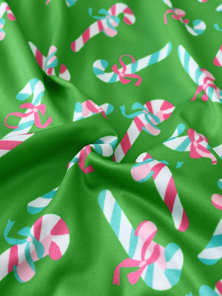 Women's Christmas Pajama Set, Bowknot Design, Long Sleeve & Pants, Fitted Style, Fall Winter Home Wear, Cute Party