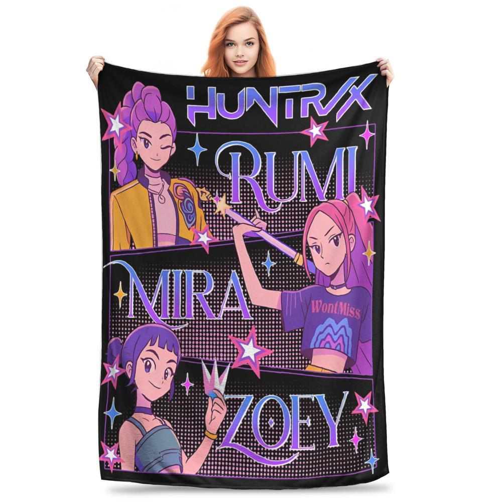Kpop Demon Hunters “Huntrix” Movie Blanket – Ultra Soft Throw for Couch/Bed, 50x60 inch, Multiple Sizes