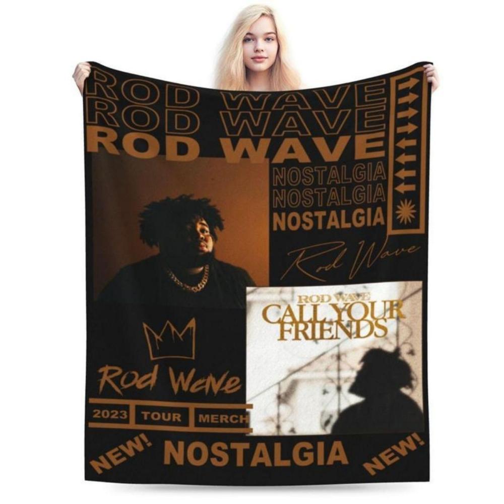 Soft Funny Throw Blanket Rod Wave Flannel American Blankets Lightweight Warm Blanket Plush Air Conditioned For Teen Couch Bed Sofa Living Room Chair