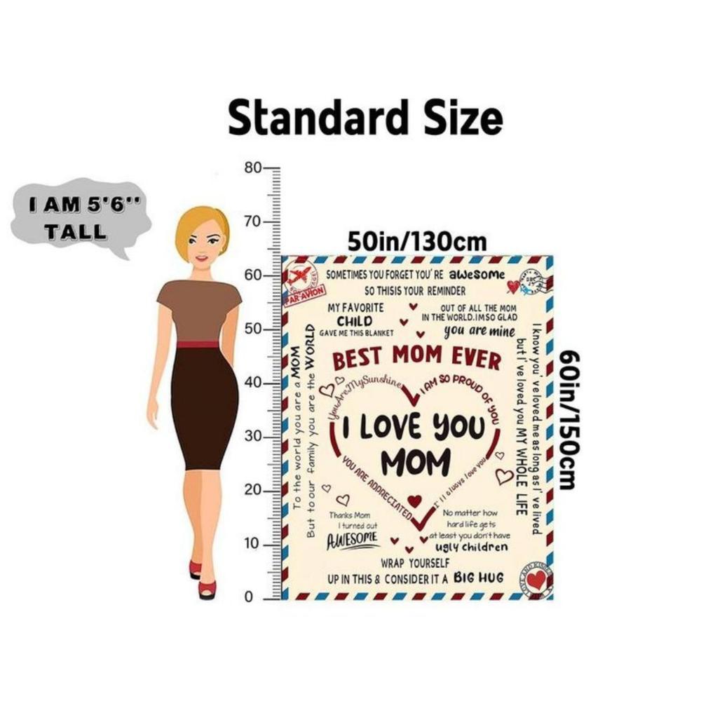 Soft Funny Throw Blanket Letter To Mom Pattern Blanket Comfortable Warm Throw,Air-conditioned Room Warm Nap For Home Office Travel Bedroom Accessories