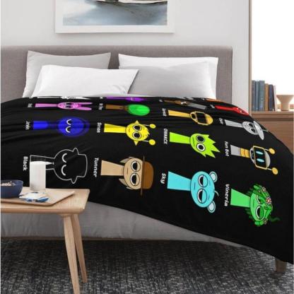 Soft Funny Throw Blanket Incredibox Sprunki Printed Flannel Blanket - Travel Comfort Office Bed Camping Multifunctional Flannel Blanket Gift