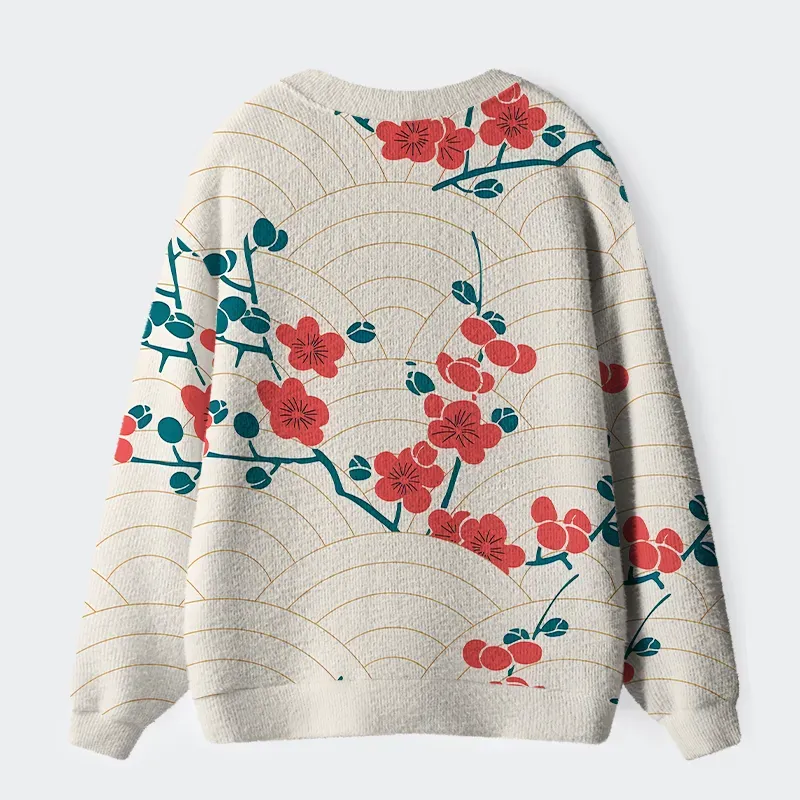Tokyo-Tiger Blossom Wave Ugly Cardigan Sweater